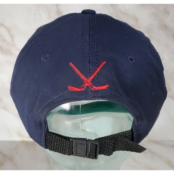 Vtg "USA Hockey" Adjustable P Brand Cap Hat Blue/Red Embroidered Spellout - Picture 4 of 8